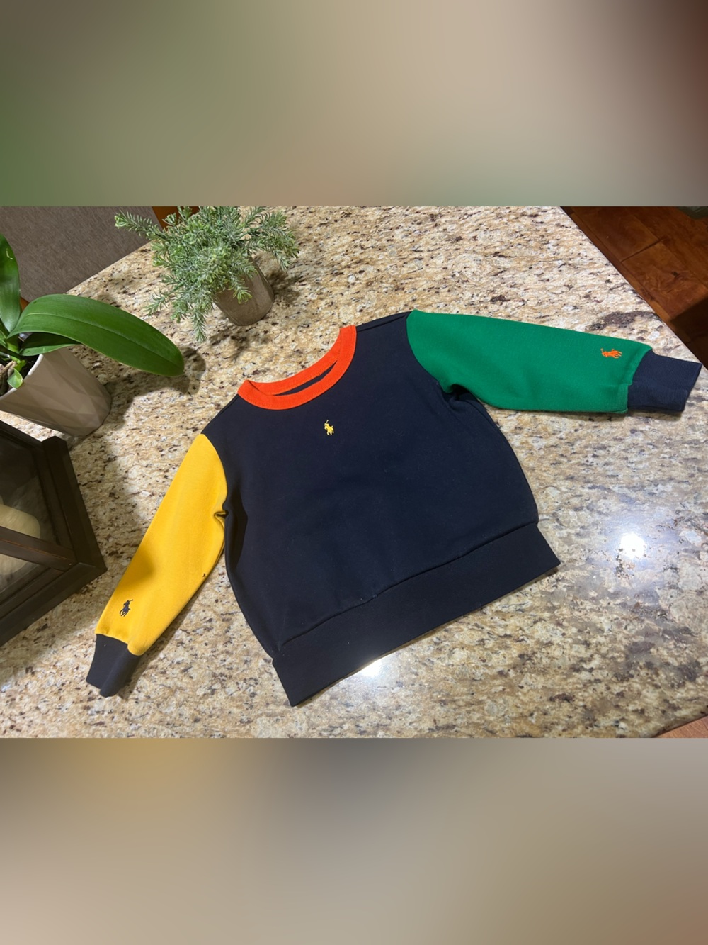 POLO RALPH LAUREN Colour-Blocked Knit Sweatshirt 2T